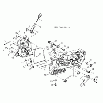 ENGINE, CRANKCASE - A10KA09AB/AD (49ATVCRANKCASE07OTLW90)