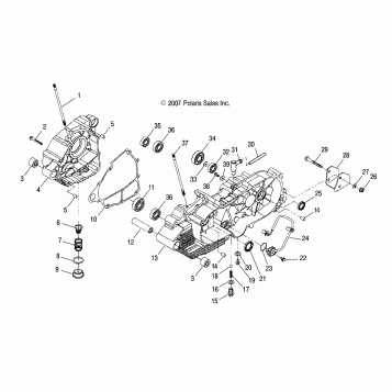ENGINE, CRANKCASE - A08PB20AB/AD (49ATVCRANKCASE08PHX)