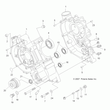 ENGINE, CRANKCASE - A08LH46AQ/AX/AZ (49ATVCRANKCASE08SP400)