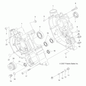 ENGINE, CRANKCASE - A08CL50AA (49ATVCRANKCASE08SP500)