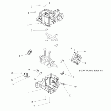 ENGINE, CRANKCASE - A13MH76AD/AX/AZ (49ATVCRANKCASE08SP800EFI)