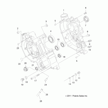 ENGINE, CRANKCASE - A13MB46FZ (49ATVCRANKCASE12400)