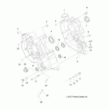 ENGINE, CRANKCASE - A12MH50FF/FX/FY (49ATVCRANKCASE12SP500)