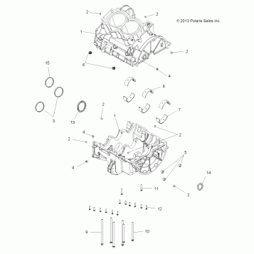 ENGINE, CRANKCASE - A14ZN8EAB/C/I/M/P/S (49ATVCRANKCASE14SPXP850)