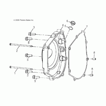 ENGINE, CRANKCASE COVER, RH - A14KA05AD/AF (49ATVCRANKCASECVRRH07OTLW90)