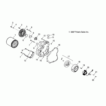 ENGINE, CRANKCASE COVER, RH - A08PB20AB/AD (49ATVCRANKCASECVRRH08PHX)