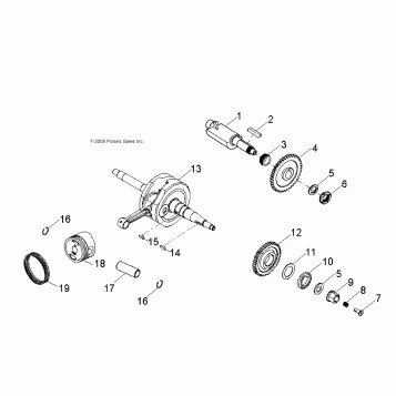 ENGINE, CRANKSHAFT and PISTON - A14PB20AF (49ATVCRANKSHAFT07PHX)