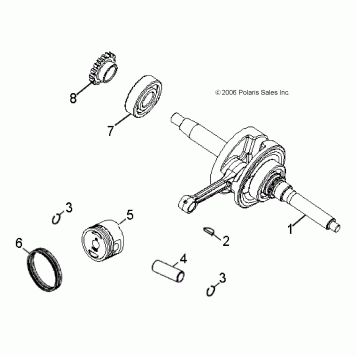 ENGINE, CRANKSHAFT and PISTON - A14KA05AD/AF (49ATVCRANKSHAFT07PRED50)