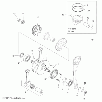 ENGINE, CRANKSHAFT and PISTON - A08GJ45AA (49ATVCRANKSHAFT08OUT450S)