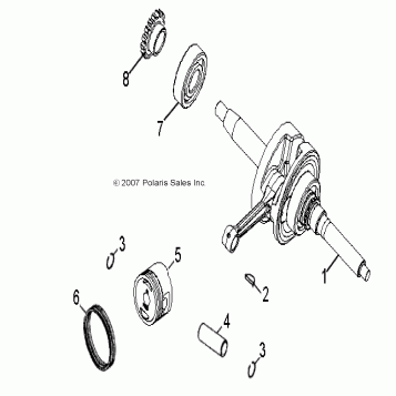 ENGINE, CRANKSHAFT and PISTON - A10KA09AB/AD (49ATVCRANKSHAFT08OUT90)