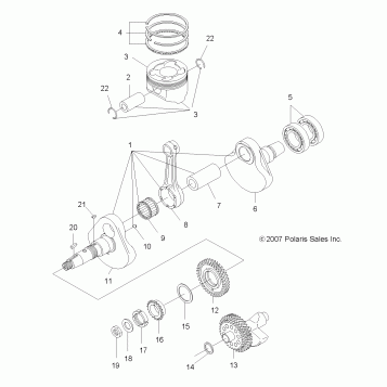 ENGINE, CRANKSHAFT and PISTON - A12MH50FF/FX/FY (49ATVCRANKSHAFT08SP500)