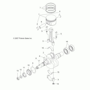 ENGINE, CRANKSHAFT and PISTON - A08BA32AA (49ATVCRANKSHAFT08TB)