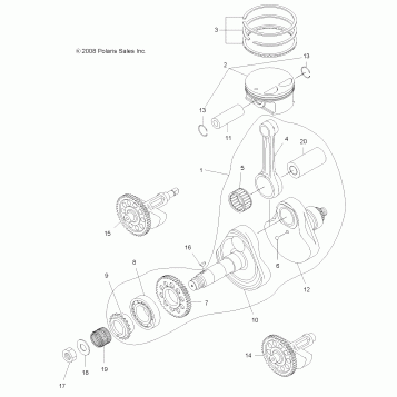 ENGINE, CRANKSHAFT and PISTON - A10DX55AL/AF (49ATVCRANKSHAFT09SPXP550)