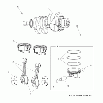 ENGINE, CRANKSHAFT and PISTON - A11DX85AF/AG/AZ (49ATVCRANKSHAFT09SPXP850)