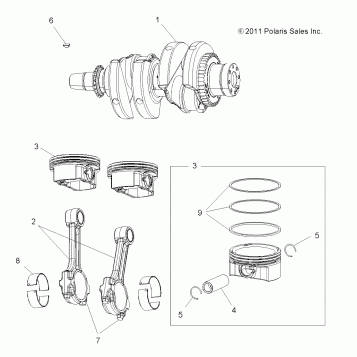 ENGINE, CRANKSHAFT and PISTON - A14ZN8EAB/C/I/M/P/S (49ATVCRANKSHAFT12SPTRGEPS850)