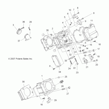 ENGINE, CYLINDER and HEAD - A08CL50AA (49ATVCYLINDER08SP500)