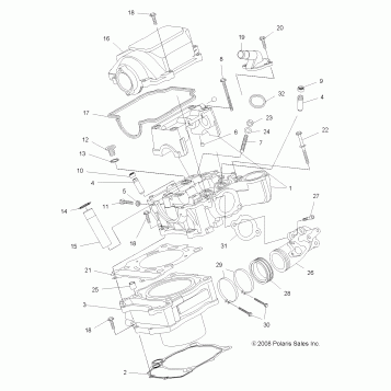 ENGINE, CYLINDER - A10DX55AL/AF (49ATVCYLINDER09SPXP550)