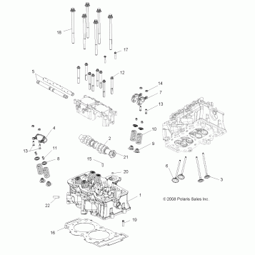 ENGINE, CYLINDER HEAD, CAM and VALVES - A11DX85AF/AG/AZ (49ATVCYLINDER09SPXP850)