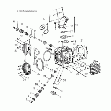 ENGINE, CYLINDER HEAD - A08KA09AB/AC/AD (49ATVCYLINDERHD07OTLW90)