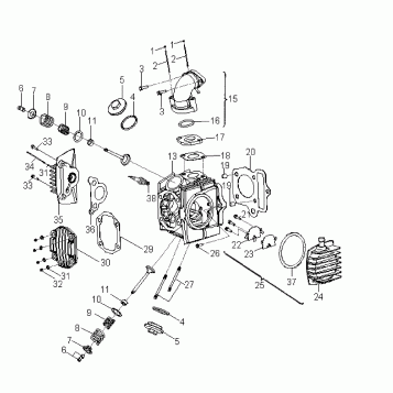 ENGINE, CYLINDER HEAD - A07KA05CA/CB/CD (49ATVCYLINDERHD07PRED50)