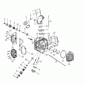 ENGINE, CYLINDER HEAD - A08KA05AB/AD (49ATVCYLINDERHD08OUT50)
