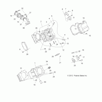 ENGINE, CYLINDER and HEAD - A12MN50ET/EX (49ATVCYLINDERHD12SP500TR)