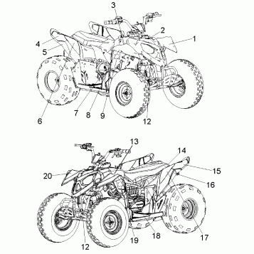 DECALS - A07KA09AA/AB/AD (49ATVDECAL07OUT90)