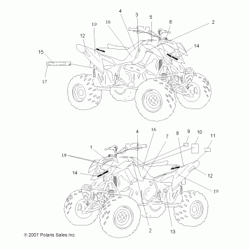 BODY, DECALS - A08GJ52AA/AB/AC (49ATVDECAL08OUT525)