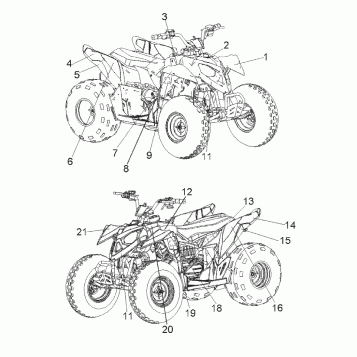 BODY, DECALS - A08KA09AB/AC/AD (49ATVDECAL08OUT90)
