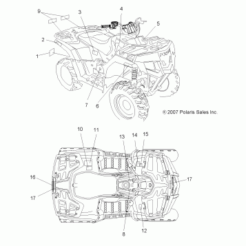 BODY, DECALS - A08LH27AW/AX/AZ (49ATVDECAL08SP300)