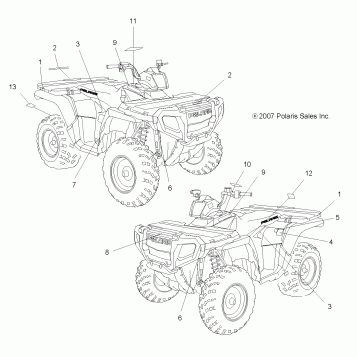 BODY, DECALS - A08MH50AX/AZ (49ATVDECAL08SP500)