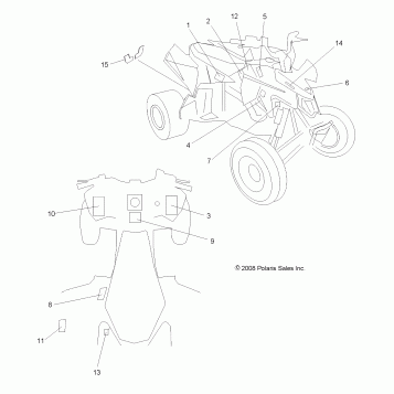 BODY, DECALS - A09GP52AA (49ATVDECAL09OUT525)