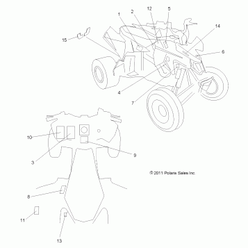 BODY, DECALS - A11GP52AA (49ATVDECAL11OUT525)