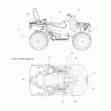 BODY, DECALS - A12DH50AX/AZ (49ATVDECAL12SP500TRG)