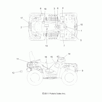 BODY, DECALS - A12DN5EAF/EAR (49ATVDECAL12SPTRGEPS)