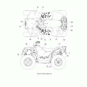 BODY, DECALS - A13GH85AJ/EAK (49ATVDECAL13850SCRAM)