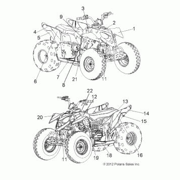 BODY, DECALS - A16YAK09AF (49ATVDECAL13OUT90)
