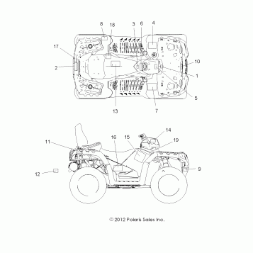 BODY, DECALS - A14DN8EAH/EAQ/EAR (49ATVDECAL13SPTRG850)