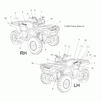 DECALS - A07MH50AB/AL/AQ/AX/AY/AZ/MN50AF/AN/AT/AY (49ATVDECAL500EFI)