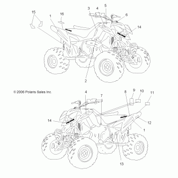 DECALS - A07GP50AA/AB (49ATVDECALOUTLAW)