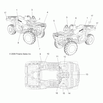 DECALS - A07TH50AL/AQ/AU/AZ/TN50AF/AS/AU (49ATVDECALX2500EFI)