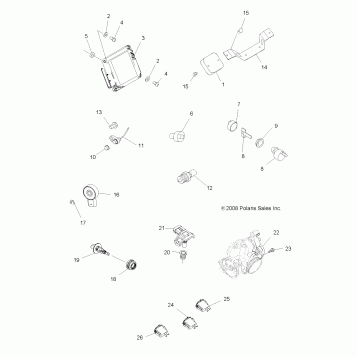 ELECTRICAL, SWITCHES and SENSORS and ECM - A08MN50AF/AN/AQ/AR/AS/AT/AW/AX (49ATVELECT08EFI)