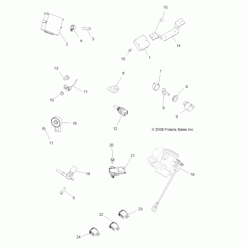 ELECTRICAL, SWITCHES and SENSORS and ECM - A08MN76AF/AL/AQ/AR/AS/AT/AX (49ATVELECT08SP800)