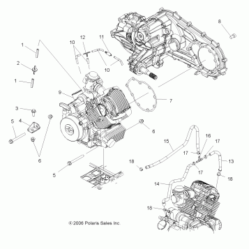 ENGINE MOUNTING - A07LB27AA/AC/LH27AA/AB/AC/AD/AL (49ATVENGINE07HAWK)