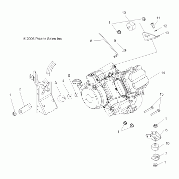 ENGINE, MOUNTING - A07MH50AB/AL/AQ/AX/AY/AZ/MN50AF/AN/AT/AY (49ATVENGINE500EFI)