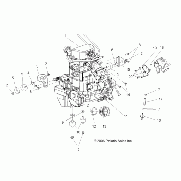 ENGINE, MOUNTING - A07MH76AL/AQ/AX/AY/AZ/A2/MN76AF/AT/AY (49ATVENGINE800EFI)