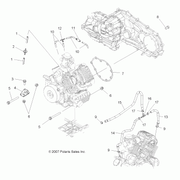 ENGINE, MOUNTING - A08LB27AA (49ATVENGINEMTG08HAWK)