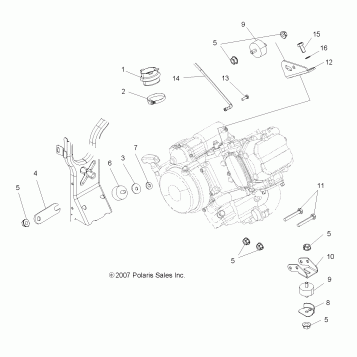 ENGINE, MOUNTING - A08MH50AX/AZ (49ATVENGINEMTG08SP500)