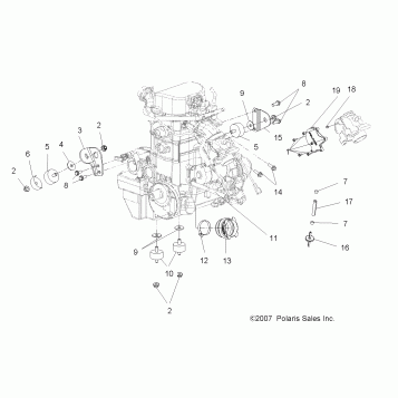 ENGINE, MOUNTING - A09MN76AX/AZ (49ATVENGINEMTG08SP800EFI)