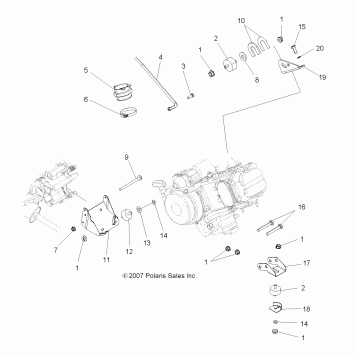 ENGINE, MOUNTING - A08DN50EA (49ATVENGINEMTG08SPX25)